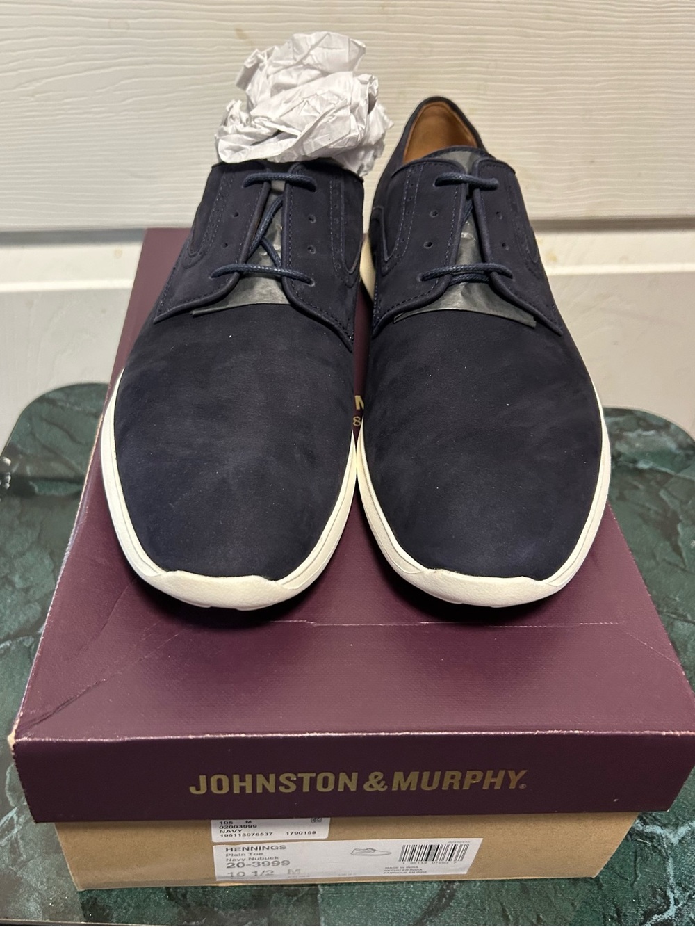 Johnston & Murphy Men’s Hennings Navy Suede Casual Dress Shoes